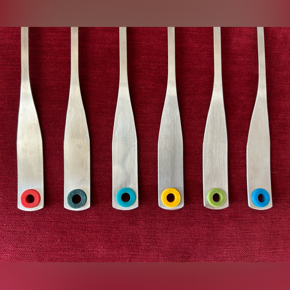 Set of 6 Color Coded FONDUE Forks with covers - Multicolors - 10in - Picture 4 of 9